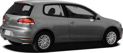 Rear side profile of a 3-door hatchback with distinct taillights and steel wheels