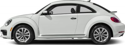 Side profile of hatchback with prominent fender flares and rear spoiler