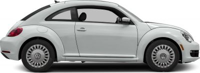 Side profile of retro-styled compact vehicle with unique wheel covers