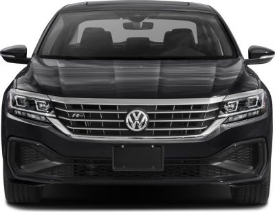 Front view with grille and LED headlights