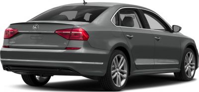 Rear side view of a mid-size sedan with TSI badge and taillights