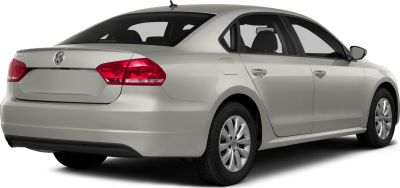 Rear and side view of mid-size sedan with detailed taillights and alloy wheels