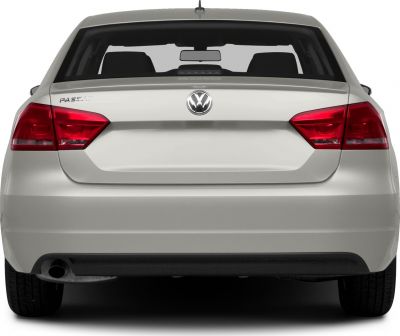Rear view with distinct taillights and trunk design