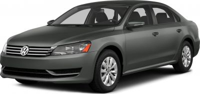 Front side view of mid-size sedan with alloy wheels and prominent grille