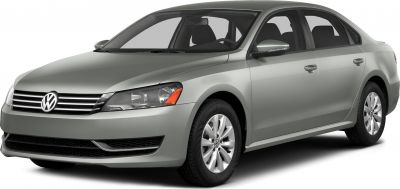 Front grille and side view of compact sedan with alloy wheels