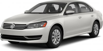 Front side view of mid-size sedan with alloy wheels and dual horizontal grille