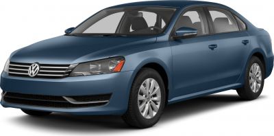 Blue sedan front side view with headlights and alloy wheels