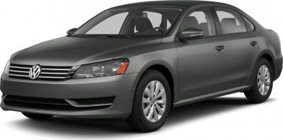 Front side view of a sedan with distinctive headlights and alloy wheels