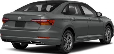 Rear and side view with modern tail lights and sleek body lines