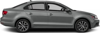 Side profile of a modern four-door sedan with alloy wheels