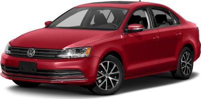 Red midsize sedan with updated headlights and sporty alloy wheels.
