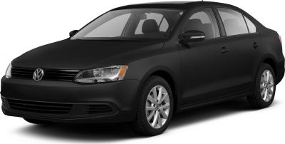 Front three-quarter view of a sedan with alloy wheels