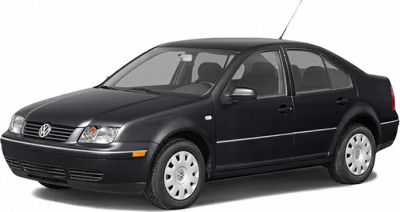 Black four-door sedan with classic front-side design
