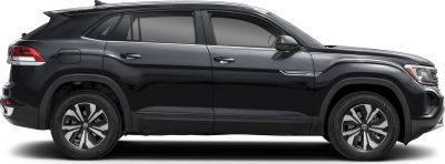 Side profile of a sleek black midsize SUV with modern alloy wheels.