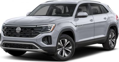 Sporty front grille and LED headlights on a midsize SUV.