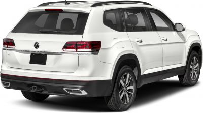 Rear and side view with LED tail lights and dual exhaust styling