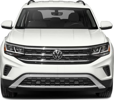 Front view of SUV with bold grille and LED headlights