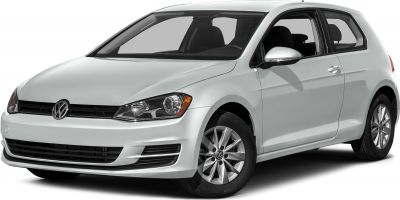 Compact hatchback front view with grille, headlights, and alloy wheels