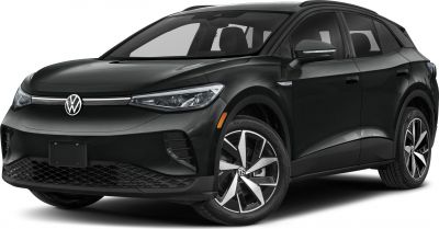 Front and side view of sleek electric SUV with modern alloy wheels