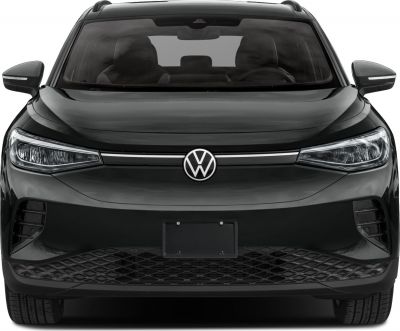 Front view of an electric SUV with LED headlights and aerodynamic styling