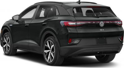 Sleek rear profile with LED tail lights and tinted windows.