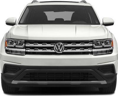 Front grille and dual headlights view on a white SUV