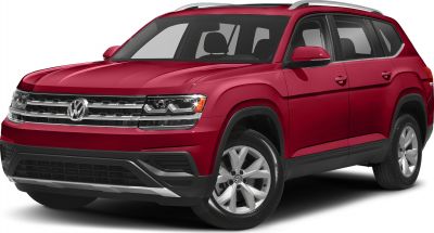 Front side view of a red SUV with chrome grille and alloy wheels