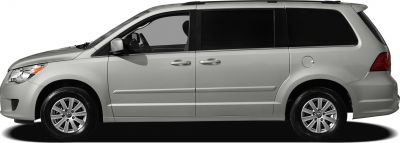 Silver minivan side profile with alloy wheels and sliding door