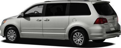 Minivan side and rear view with sliding doors and alloy wheels