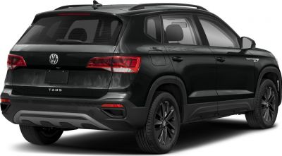 Rear and side view of an SUV with black alloy wheels and modern rear design