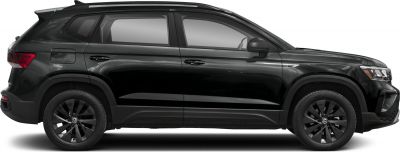 Side profile of a compact SUV with black alloy wheels and roof rails.