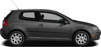 Side profile of a 3-door hatchback with alloy wheels