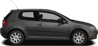 Side profile of a 3-door hatchback with alloy wheels and sleek design