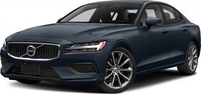 Modern luxury sedan front view with LED headlights and alloy wheels