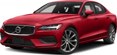 Sharp front grille and stylish alloy wheels on a red sedan