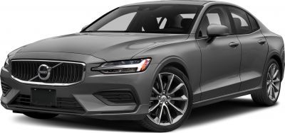 Luxury sedan front with LED headlights and alloy wheels