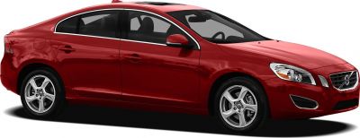 Red four-door sedan with alloy wheels and smooth aerodynamic design