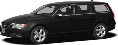 Black station wagon with silver rims, front side view, aerodynamic profile
