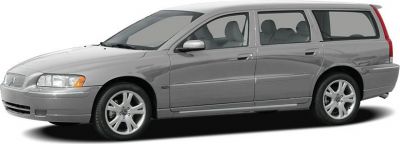 Side profile of a gray station wagon with alloy wheels