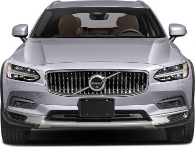 Front fascia with vertical slat grille and LED headlights