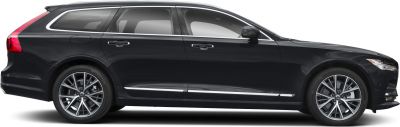 Side profile of sleek station wagon with alloy wheels