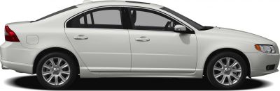 Side profile of a sleek mid-size luxury sedan with alloy wheels and smooth body lines.