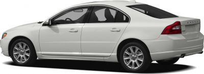White sedan side profile with alloy wheels and tinted windows