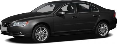 Sleek black sedan side profile with alloy wheels