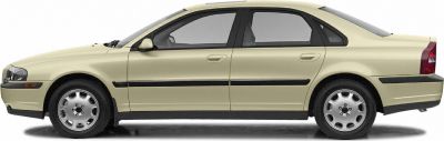 Side profile of a 1999 sedan showing silhouette and wheels.