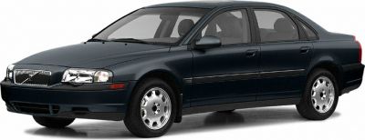 Classic front side view of a 1999 Volvo S80 sedan with signature alloy wheels