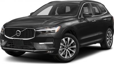 Sleek SUV front view with LED headlights and multi-spoke alloy wheels