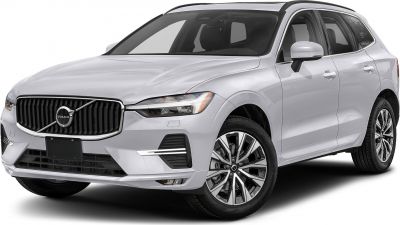 Front grille and LED headlights of modern SUV with alloy wheels