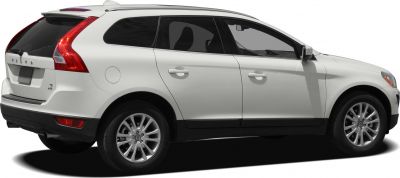 Rear-side view of white SUV with distinctive tail lights and alloy wheels