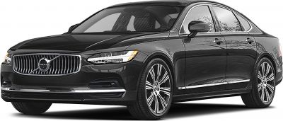 Black sedan front side with grille, headlights, and alloy wheels